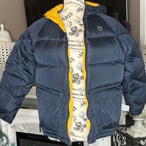Ras Navy and Yellow Kids Puffer Jacket